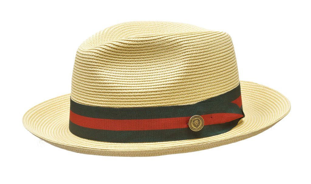 Remo Collection Hat Bruno Capelo Natural w/ Red/Green Band Large 