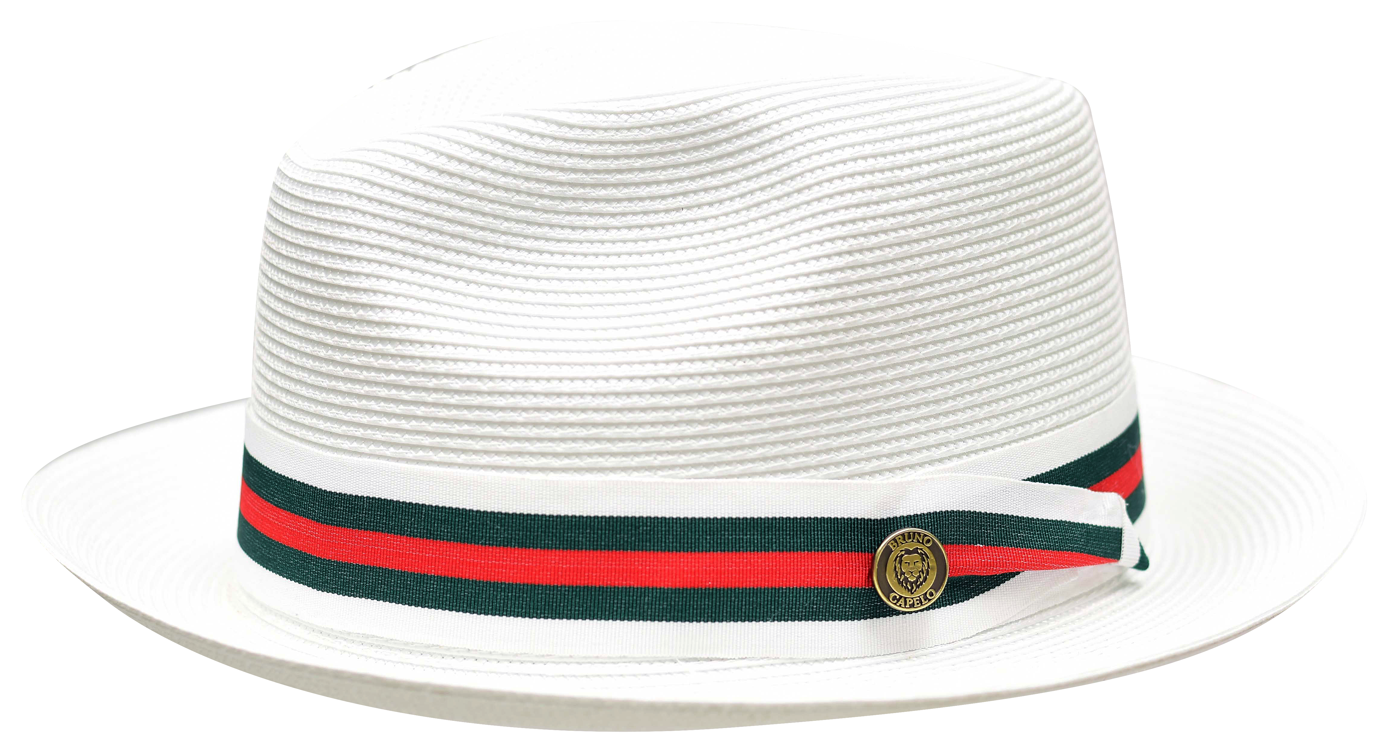 Remo Collection Hat Bruno Capelo White w/Red/Green Band Medium 