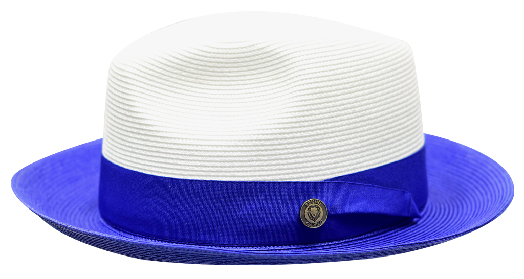 Salvatore Collection Hat Bruno Capelo White/Royal Blue Large 