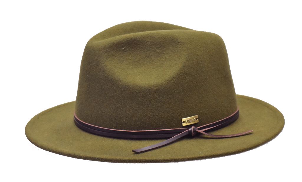 Tarik Collection Hat Bruno Capelo Olive Green/Brown Band Small 