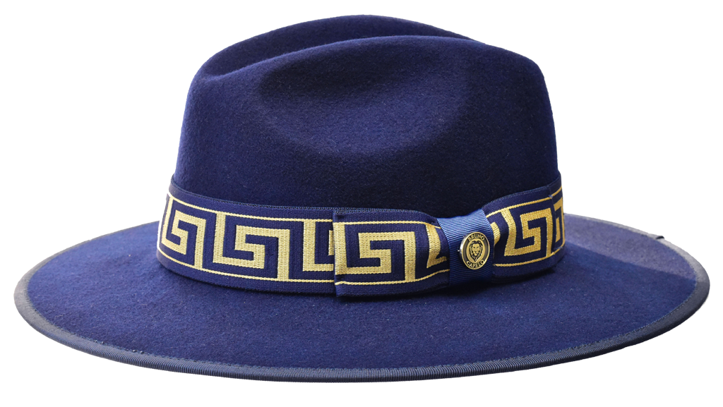Wesley Collection Hat Bruno Capelo Navy/Navy And Gold Band Medium 