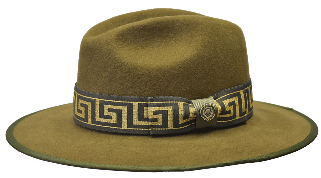 Wesley Collection Hat Bruno Capelo Olive/Olive And Gold Band Medium 